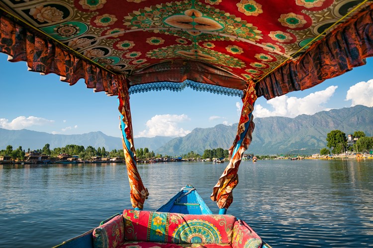 Het Dal meer van Srinagar, India